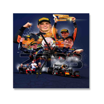 Max Verstappen Champion Square Silent Scaleless Wooden Wall Clock