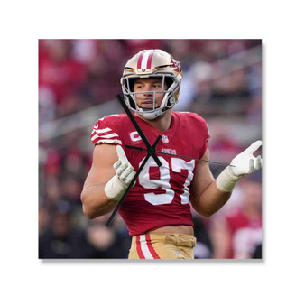 Nick Bosa San Francisco 49ers Square Silent Scaleless Wooden Wall Clock