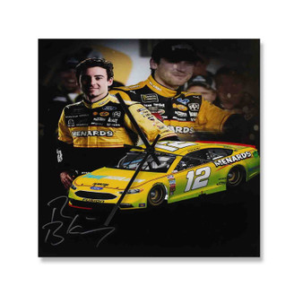 Ryan Blaney Square Silent Scaleless Wooden Wall Clock