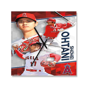 Shohei Ohtani LA Angels Square Silent Scaleless Wooden Wall Clock