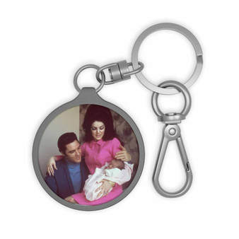 Elvis Presley and Priscilla Keyring Tag Acrylic Keychain With TPU Cover