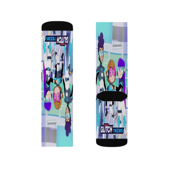 Glitch Techs Polyester Sublimation Socks White