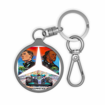 Mercedes AMG Petronas F1 Team George Russell Lewis Hamilton Keyring Tag Acrylic Keychain With TPU Cover