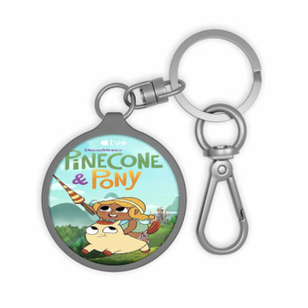 Pinecone and Pony Keyring Tag Acrylic Keychain With TPU Cover