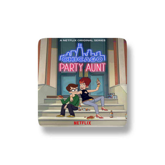 Chicago Party Aunt Porcelain Magnet Square