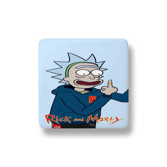 Rick and Morty Middle Finger Porcelain Magnet Square