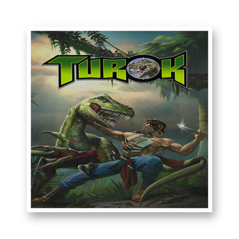 Turok Dinosaur Hunter White Transparent Vinyl Kiss-Cut Stickers
