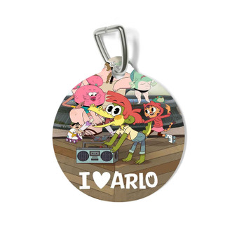 I Heart Arlo Round Pet Tag Coated Solid Metal