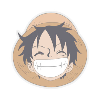 Smiling Luffy White Transparent Vinyl Kiss-Cut Stickers