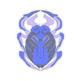 Blue Beetle White Transparent Vinyl Kiss-Cut Stickers