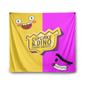 Cupcake and Dino General Services Indoor Wall Polyester Tapestries