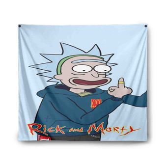 Rick and Morty Middle Finger Indoor Wall Polyester Tapestries