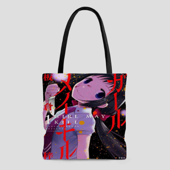 Girl May Kill Polyester Tote Bag AOP