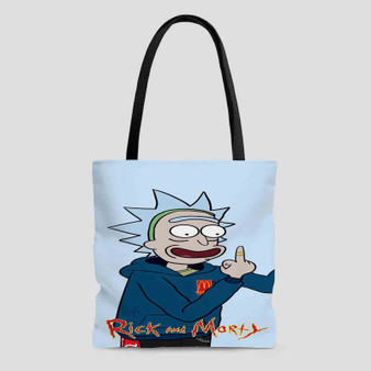 Rick and Morty Middle Finger Polyester Tote Bag AOP