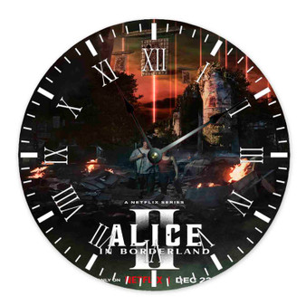 Alice in Borderland Season 2 Round Non-ticking Wooden Wall Clock