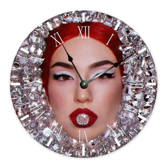 Ava Max Diamonds Dancefloors Round Non-ticking Wooden Wall Clock