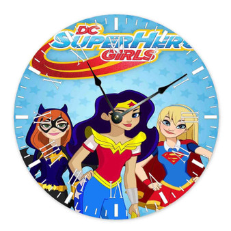 DC Super Hero Girls Round Non-ticking Wooden Wall Clock