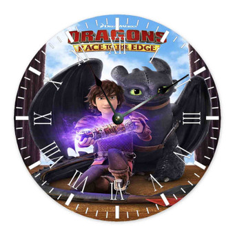 Dragons Race to the Edge Round Non-ticking Wooden Wall Clock