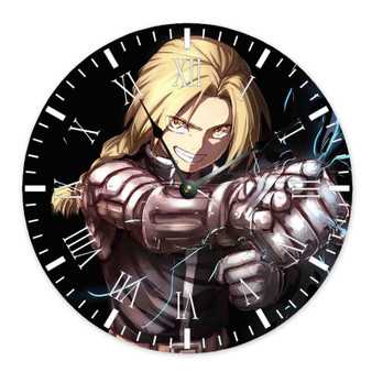 Edward Elric Fullmetal Alchemist Round Non-ticking Wooden Wall Clock