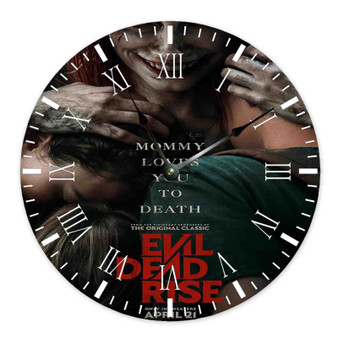 Evil Dead Rise Movie Round Non-ticking Wooden Wall Clock