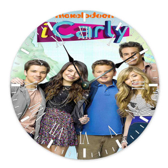 iCarly Round Non-ticking Wooden Wall Clock