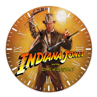 Indiana Jones and the Dial of Destiny Movie Round Non-ticking Wooden Wall Clock