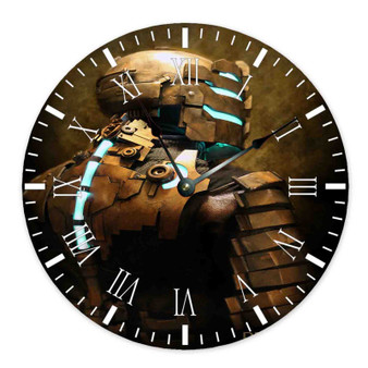 Isaac Clarke Dead Space Round Non-ticking Wooden Wall Clock