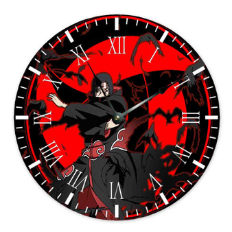Itachi Uchiha Round Non-ticking Wooden Wall Clock