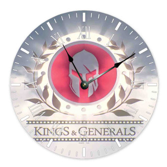 Kings and Generals Round Non-ticking Wooden Wall Clock