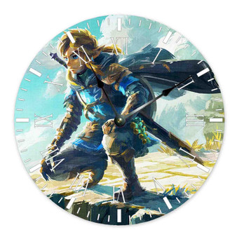 Link The Legend of Zelda Round Non-ticking Wooden Wall Clock