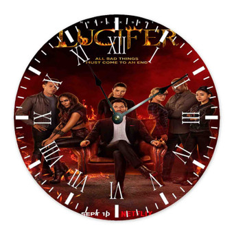 Lucifer Round Non-ticking Wooden Wall Clock