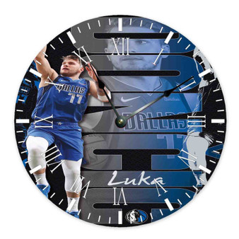 Luka Don i Dallas Mavericks Round Non-ticking Wooden Wall Clock