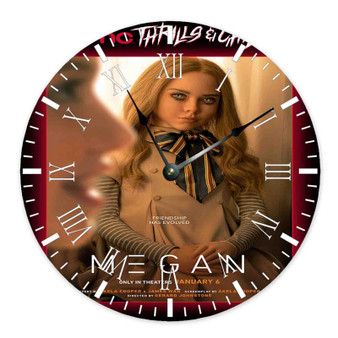M3GAN Round Non-ticking Wooden Wall Clock