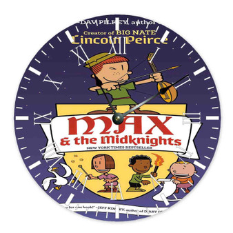 Max the Midknights Round Non-ticking Wooden Wall Clock