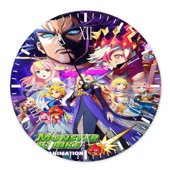 Monster Strike Round Non-ticking Wooden Wall Clock