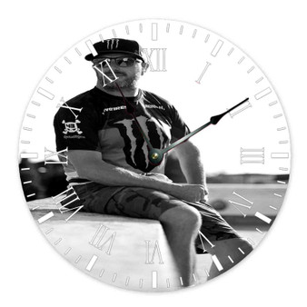 RIP Ken Block Round Non-ticking Wooden Wall Clock