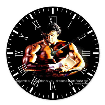 Sylvester Stallone Rocky Balboa Round Non-ticking Wooden Wall Clock