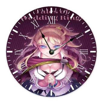 Tales of Wedding Rings Round Non-ticking Wooden Wall Clock