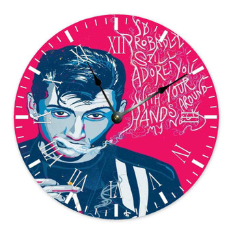 Alex Turner Quotes Round Non-ticking Wooden Wall Clock