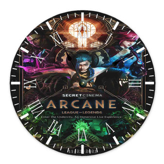 Arcane League of Legends Movie Round Non-ticking Wooden Wall Clock