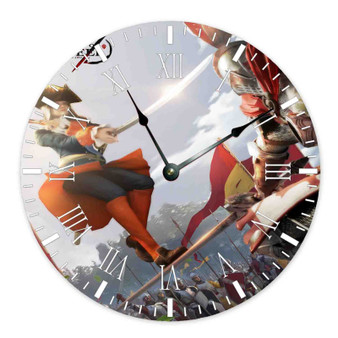 Blood of Steel Round Non-ticking Wooden Wall Clock