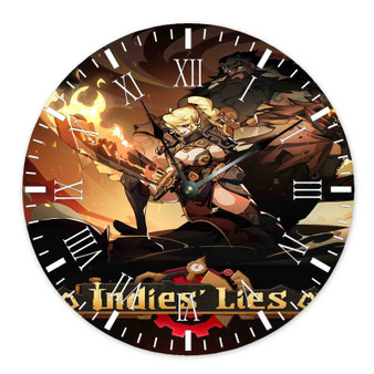 Indies Lies Round Non-ticking Wooden Wall Clock