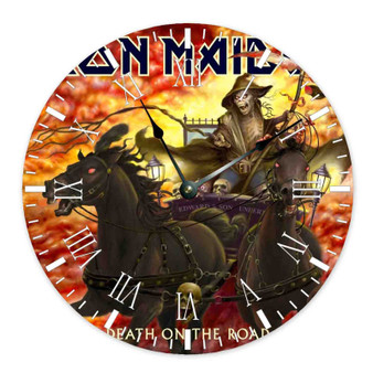 Iron Maiden Death on the Road 2005 Round Non-ticking Wooden Wall Clock