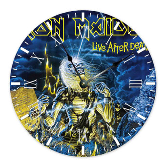 Iron Maiden Live After Death 1985 Round Non-ticking Wooden Wall Clock