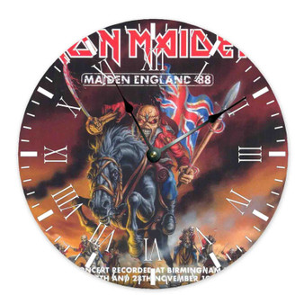 Iron Maiden Maiden England 1989 Round Non-ticking Wooden Wall Clock