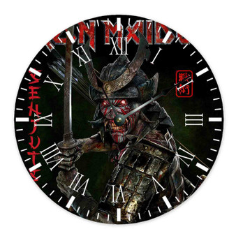 Iron Maiden Senjutsu 2021 Round Non-ticking Wooden Wall Clock