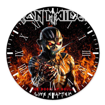 Iron Maiden The Book of Souls 2015 Round Non-ticking Wooden Wall Clock