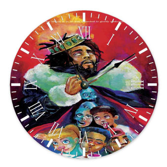 J Cole Album Round Non-ticking Wooden Wall Clock