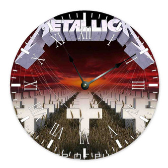 Metallica Master of Puppets Round Non-ticking Wooden Wall Clock