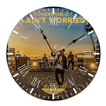 One Republic I Aint Worried Round Non-ticking Wooden Wall Clock